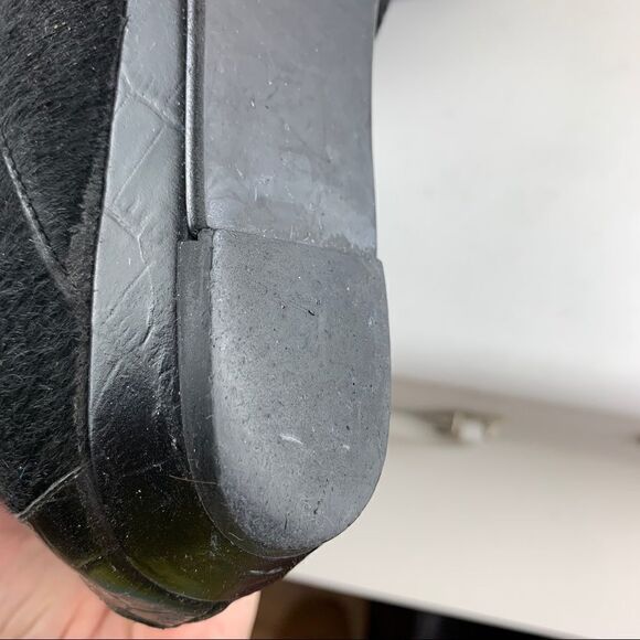 Migliorini Black Calf-Hair Tall Wedge Boots Back-Lace Detail‎ - Picture 13 of 16